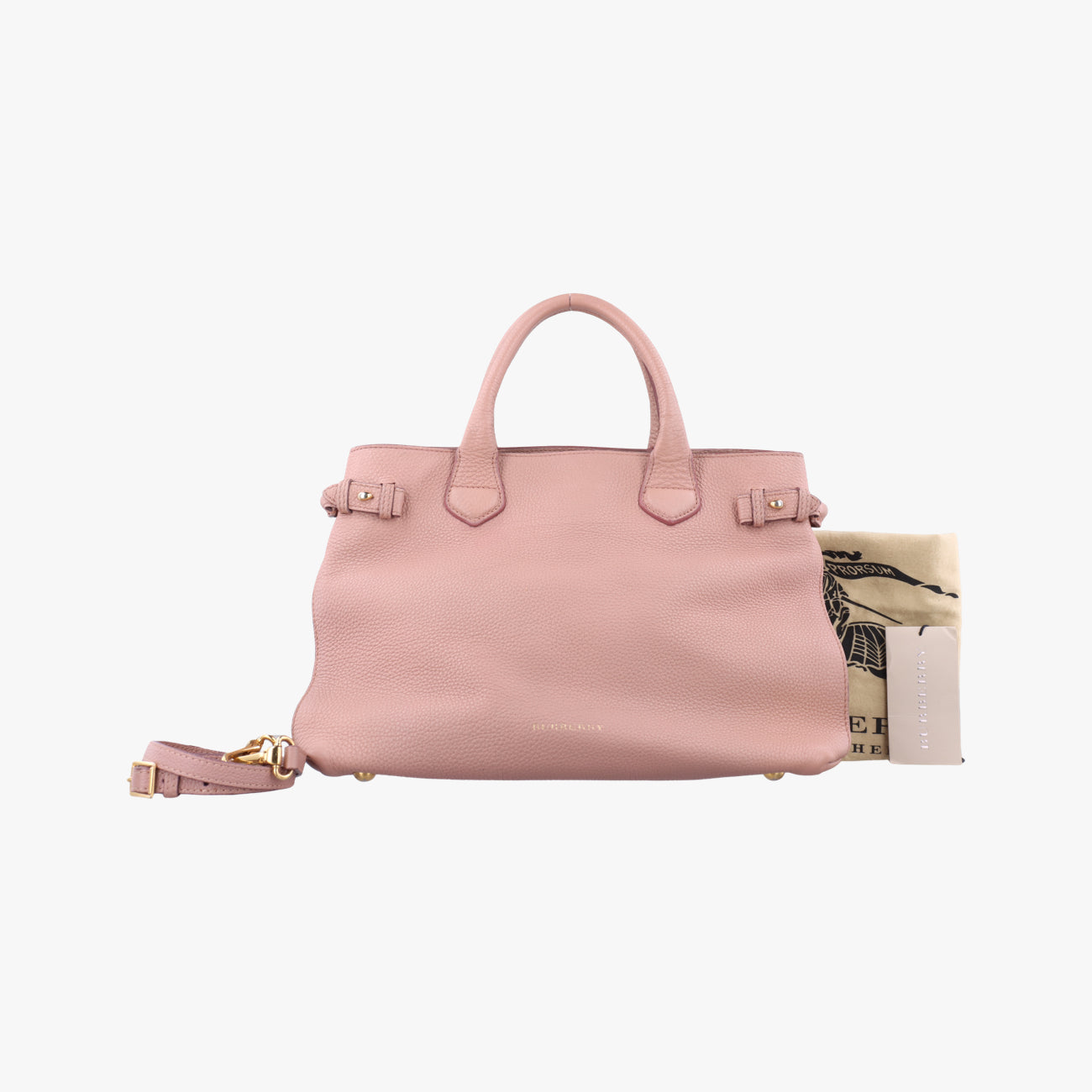 Pre-owned Burberry House Check The Banner Pink × Multicolor Leather × Canvas  handbag | stylenewstar