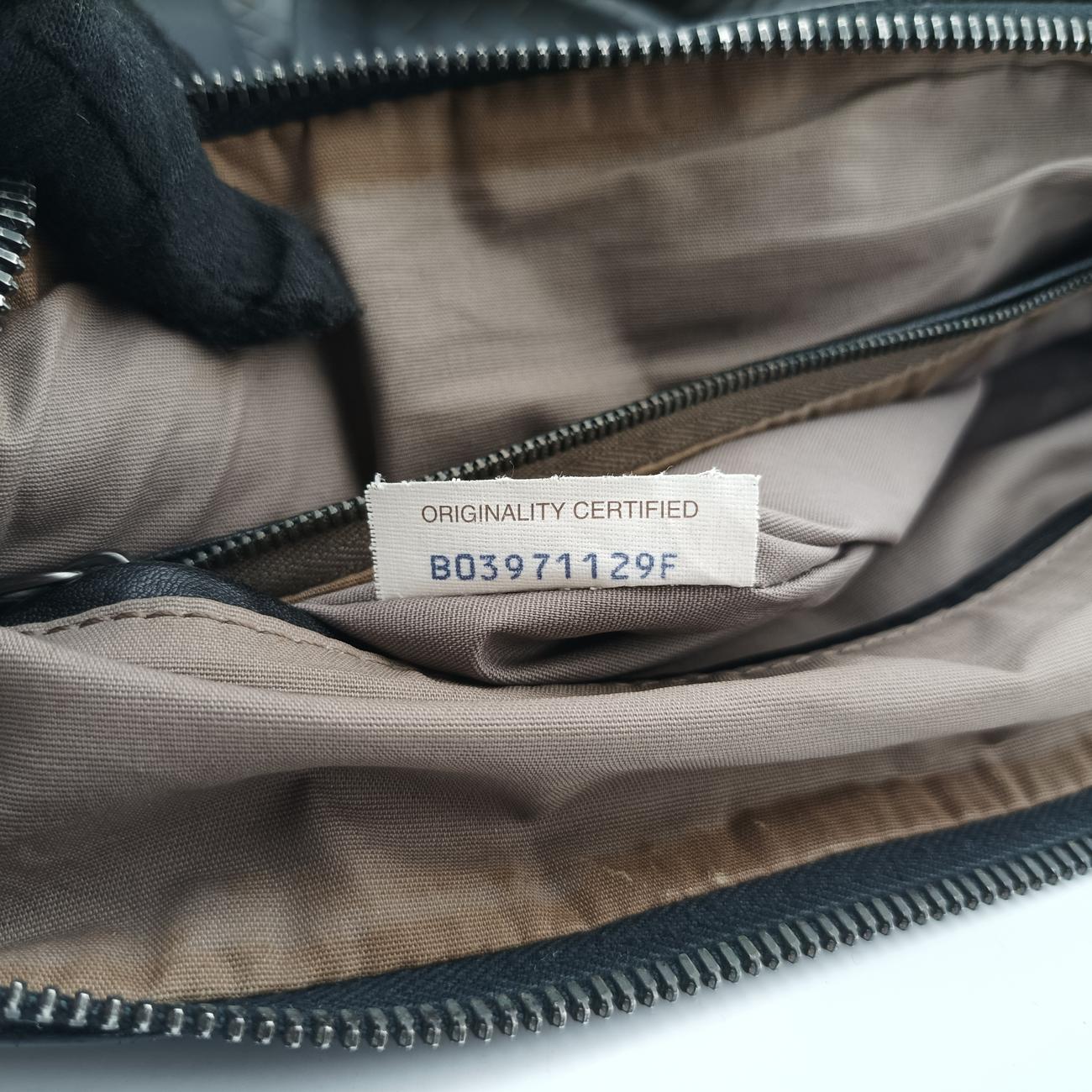 Pre-owned Bottega Veneta Intrecciato Gray × Black lambskin  handbag | stylenewstar