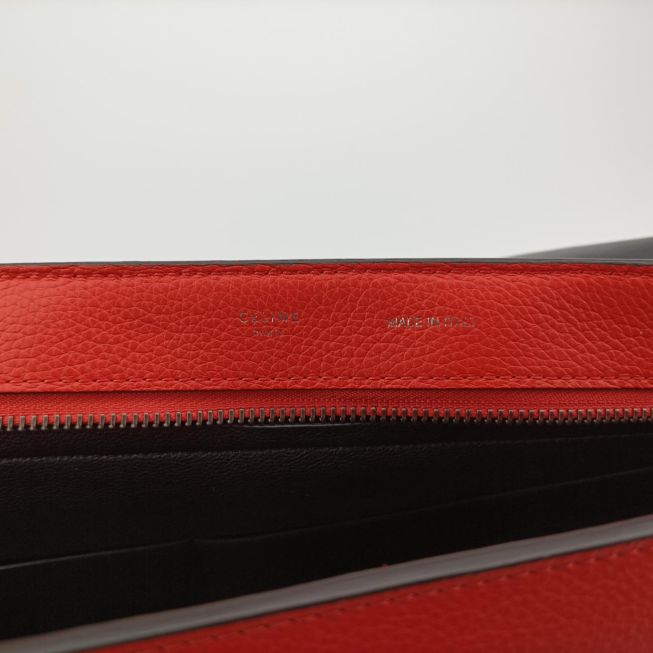 Pre-owned Celine Trapèze Red Leather × suede  shoulderbag | stylenewstar