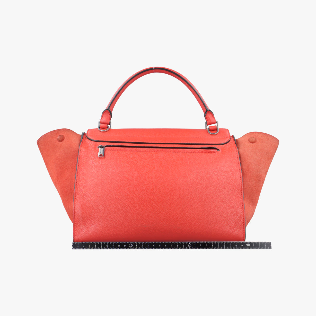 Pre-owned Celine Trapèze Red Leather × suede  shoulderbag | stylenewstar