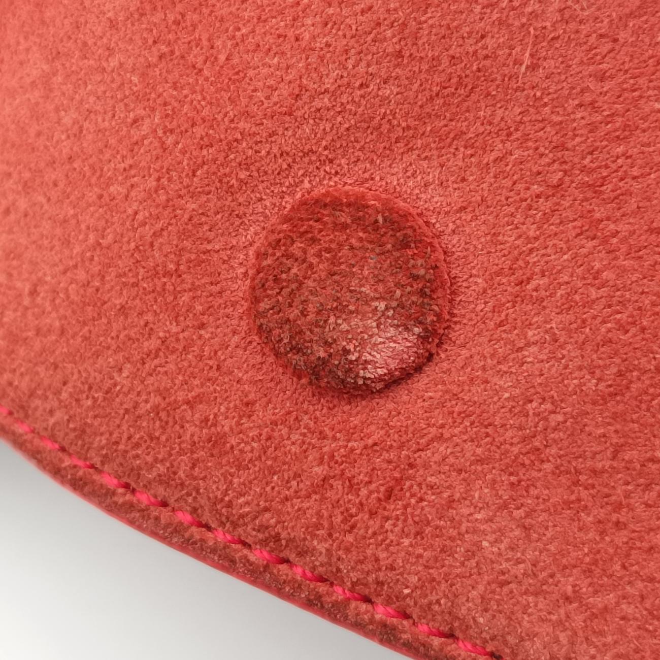 Pre-owned Celine Trapèze Red Leather × suede  shoulderbag | stylenewstar