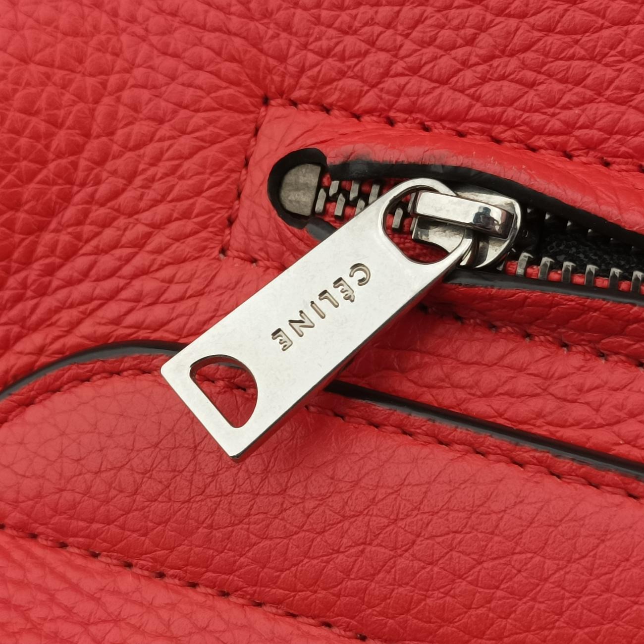 Pre-owned Celine Trapèze Red Leather × suede  shoulderbag | stylenewstar