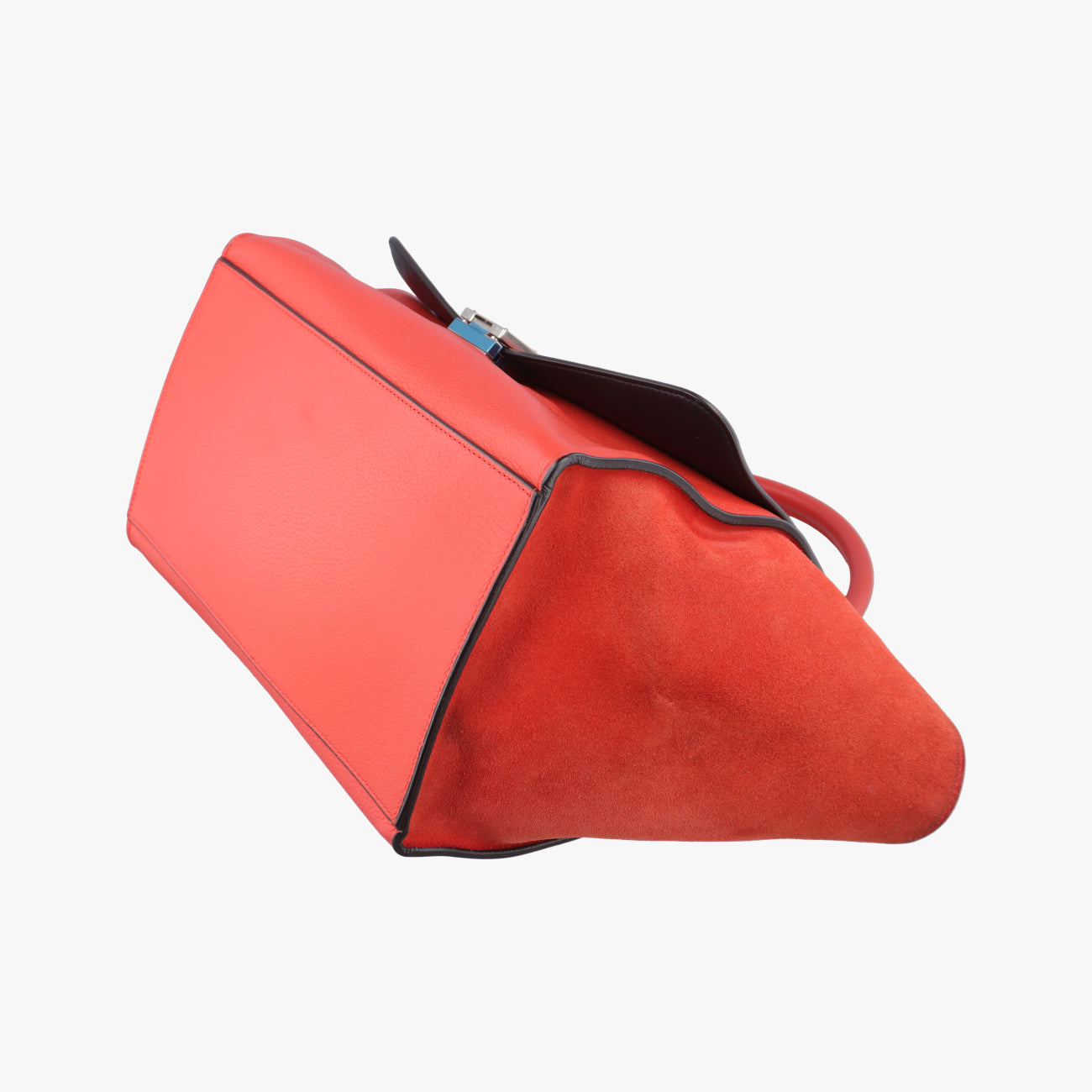 Pre-owned Celine Trapèze Red Leather × suede  shoulderbag | stylenewstar