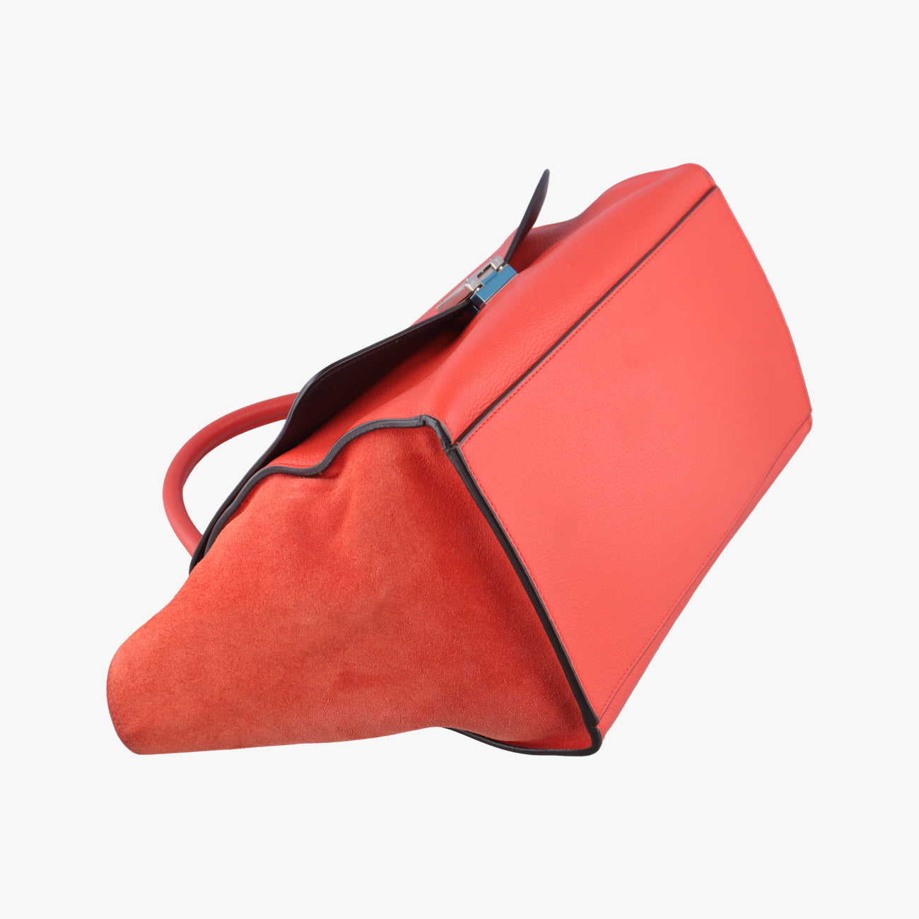 Pre-owned Celine Trapèze Red Leather × suede  shoulderbag | stylenewstar