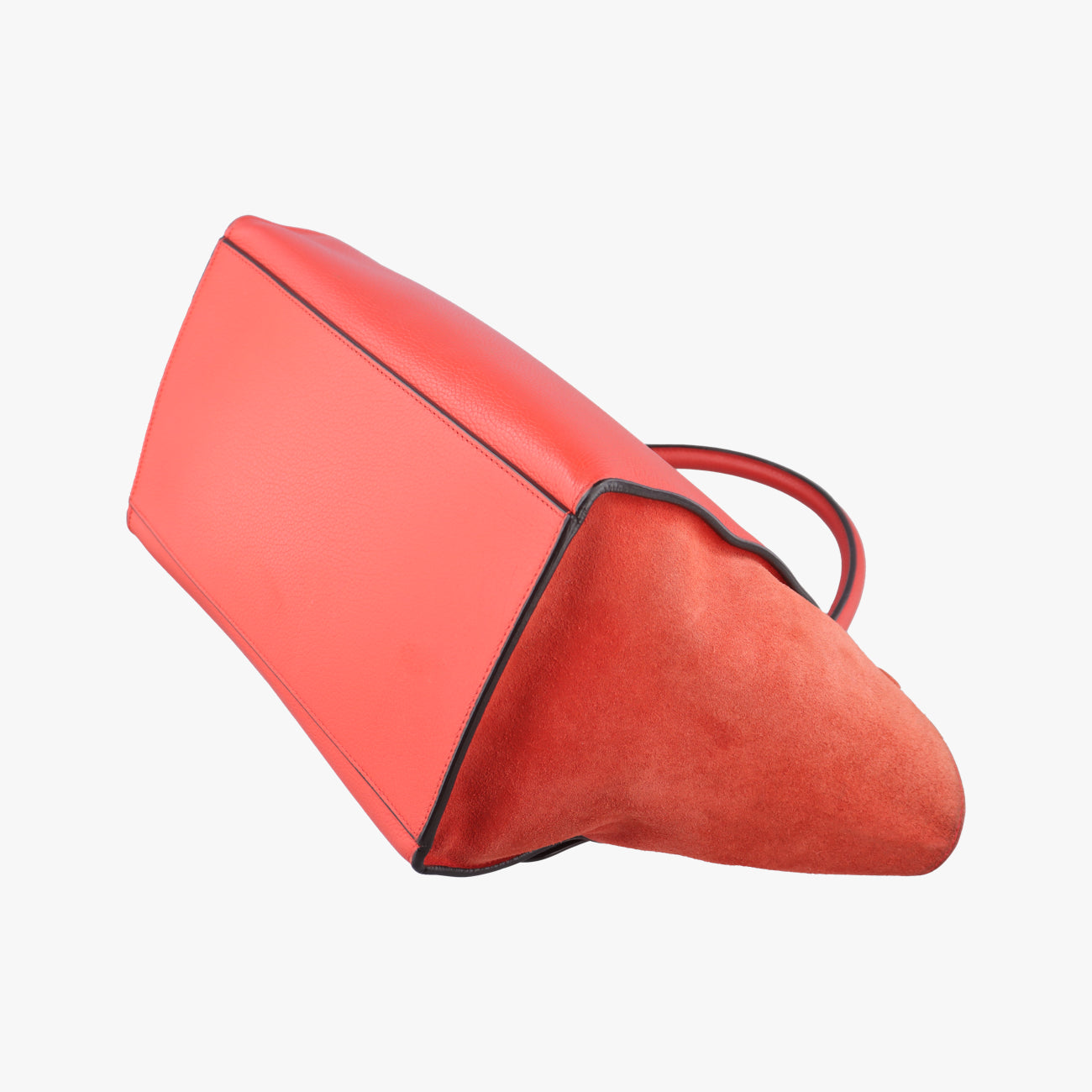 Pre-owned Celine Trapèze Red Leather × suede  shoulderbag | stylenewstar