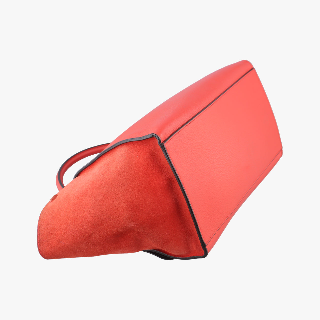 Pre-owned Celine Trapèze Red Leather × suede  shoulderbag | stylenewstar