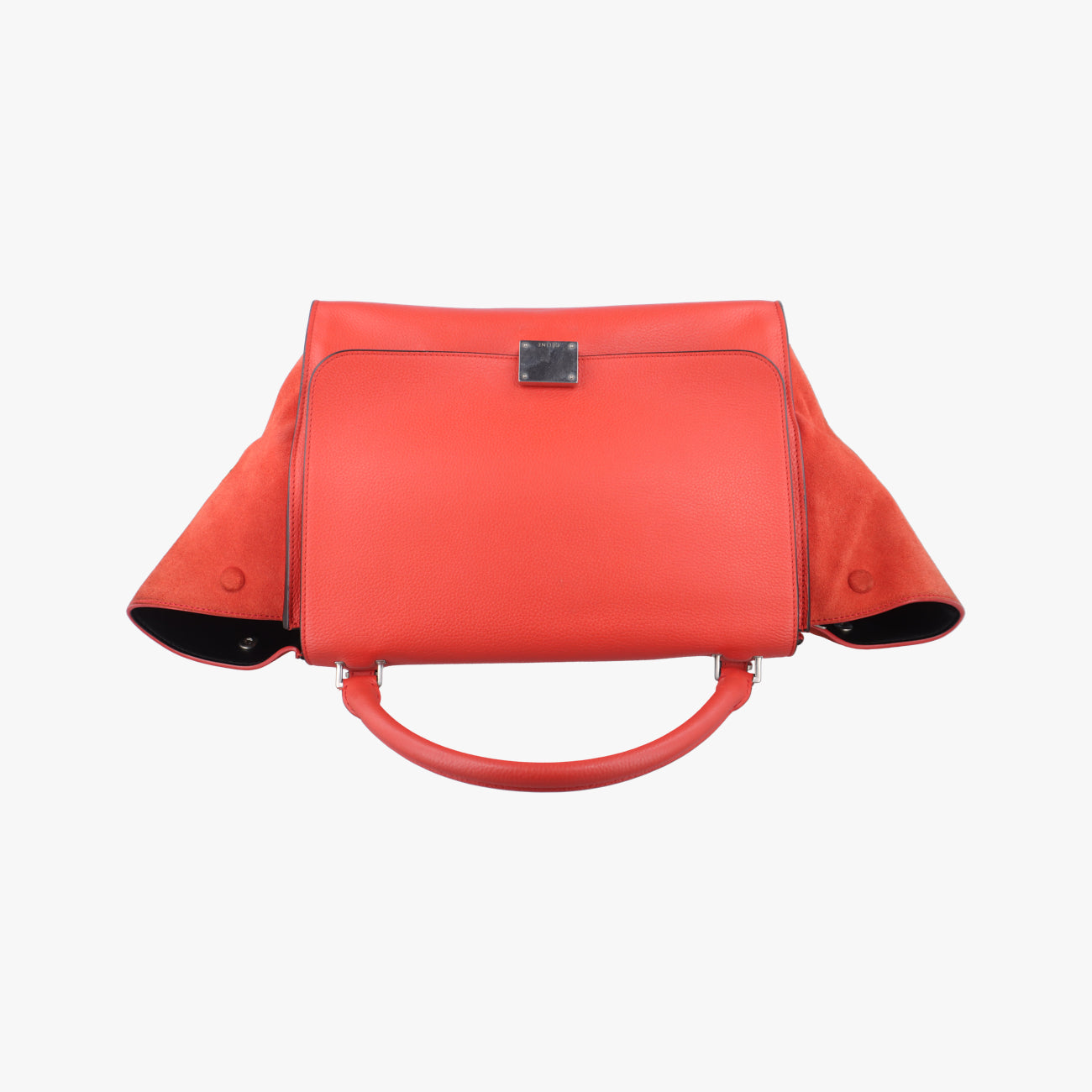 Pre-owned Celine Trapèze Red Leather × suede  shoulderbag | stylenewstar