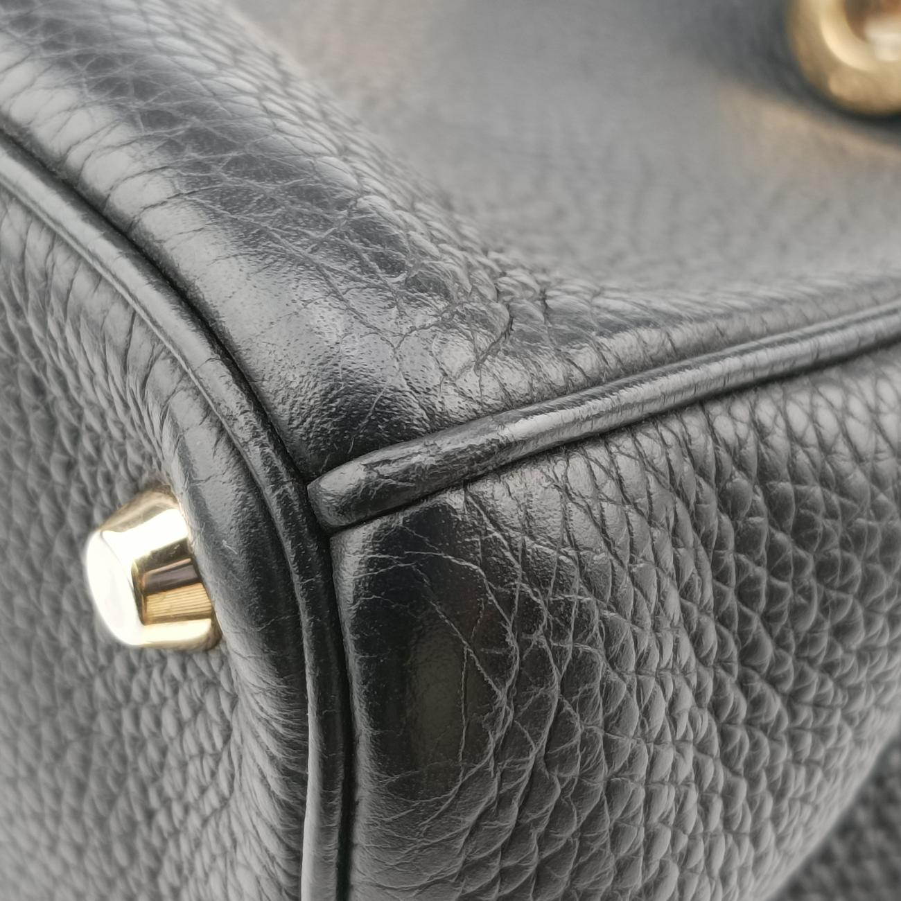 Pre-owned Christian Dior Diorissimo Black Leather  shoulderbag | stylenewstar