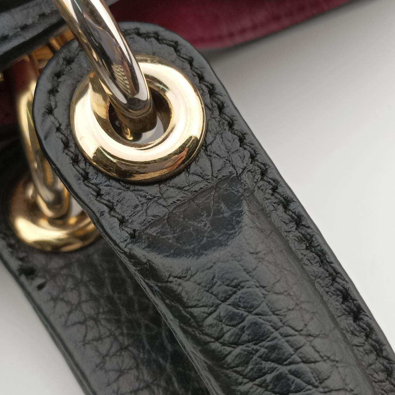 Pre-owned Christian Dior Diorissimo Black Leather  shoulderbag | stylenewstar