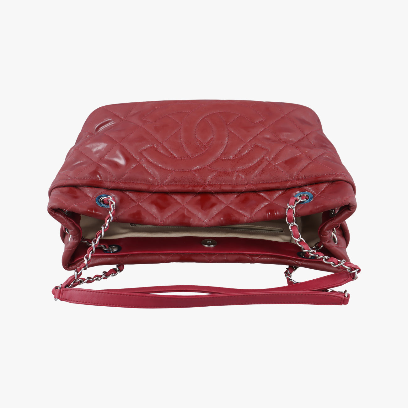 Secondhand Chanel Timeless CC Shopping Red Patent A67290 shoulderbag | stylenewstar