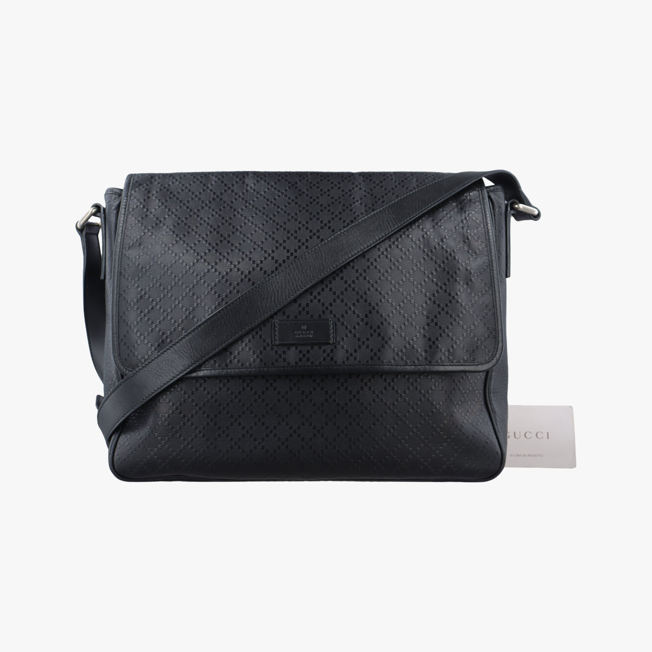 Secondhand Gucci Guccissima Messenger Black Leather 223665 shoulderbag | stylenewstar