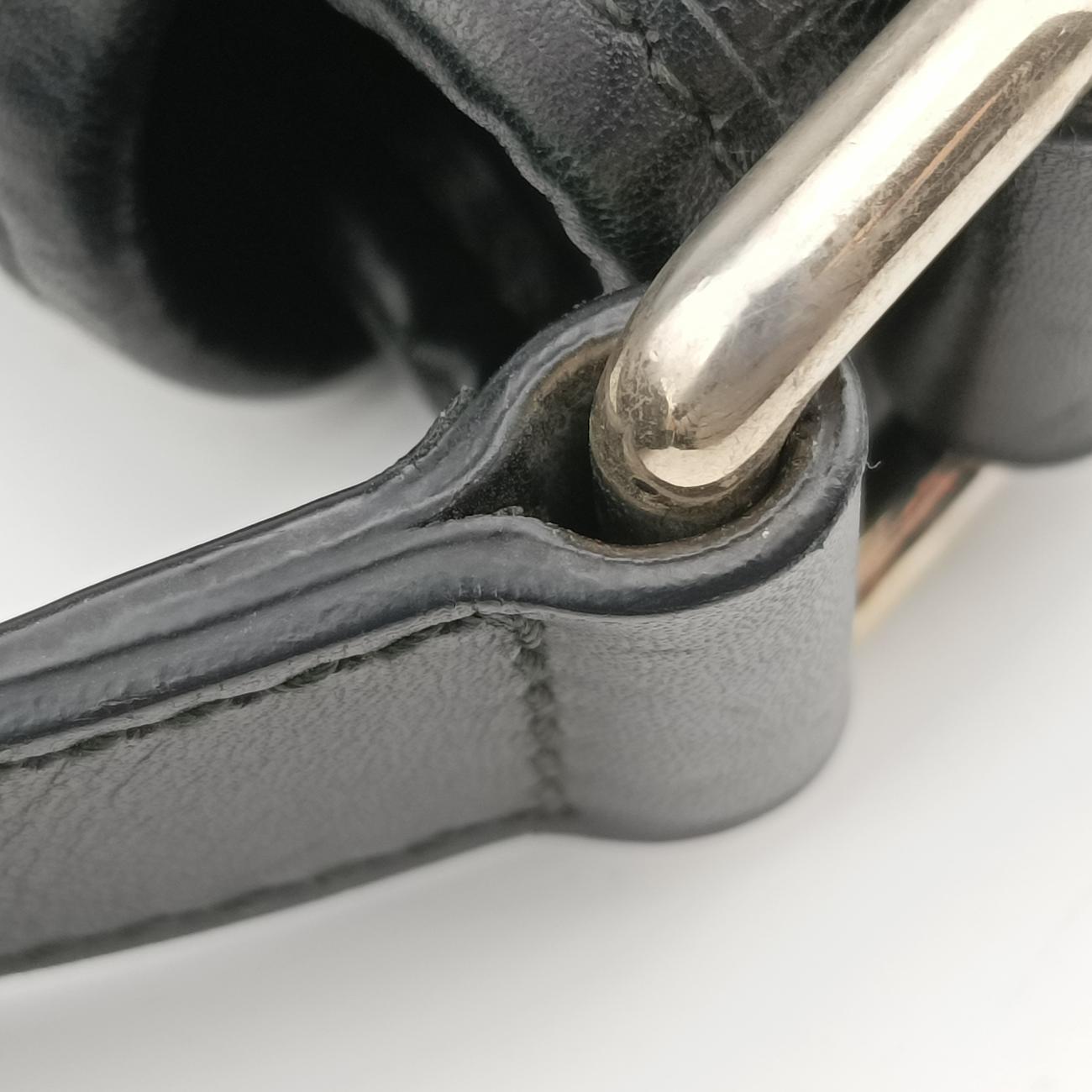 Secondhand Gucci Guccissima Messenger Black Leather 223665 shoulderbag | stylenewstar