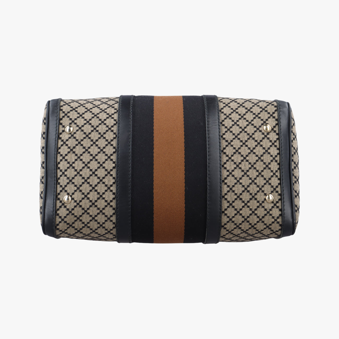 Pre-owned Gucci Sherry Line Beige x black x brown Leather x canvas 247205 shoulderbag | stylenewstar