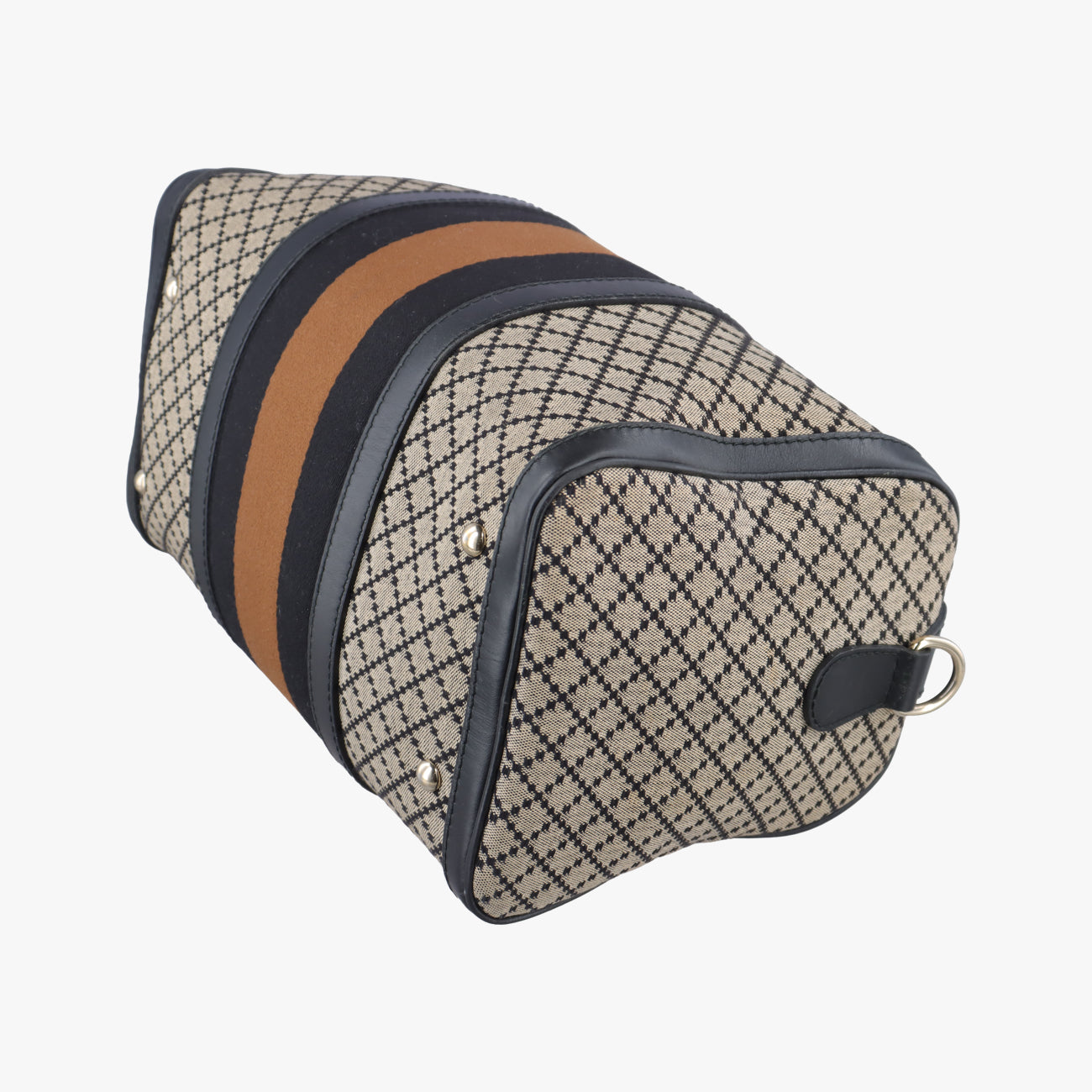 Pre-owned Gucci Sherry Line Beige x black x brown Leather x canvas 247205 shoulderbag | stylenewstar