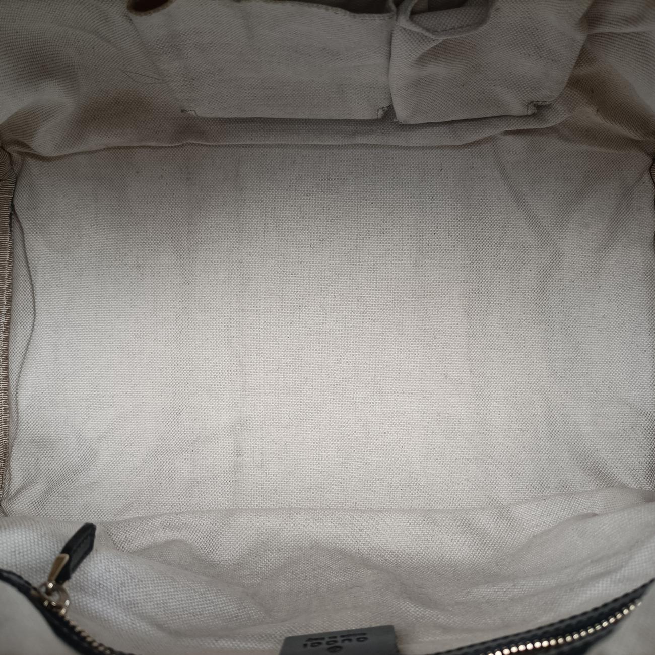 Pre-owned Gucci Sherry Line Beige x black x brown Leather x canvas 247205 shoulderbag | stylenewstar