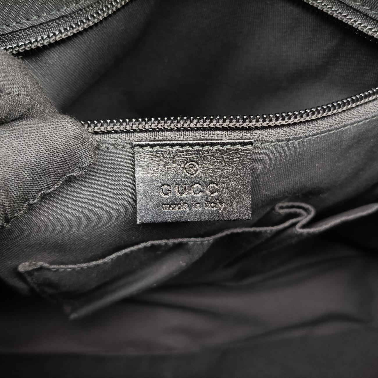 Pre-owned Gucci Guccissima Messenger Black Leather 223665 shoulderbag | stylenewstar