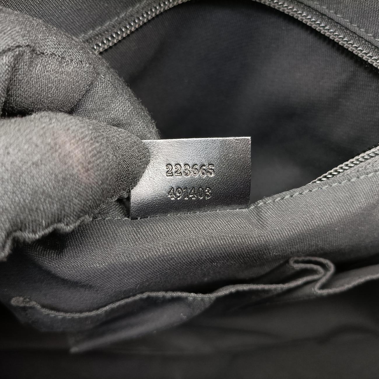 Pre-owned Gucci Guccissima Messenger Black Leather 223665 shoulderbag | stylenewstar