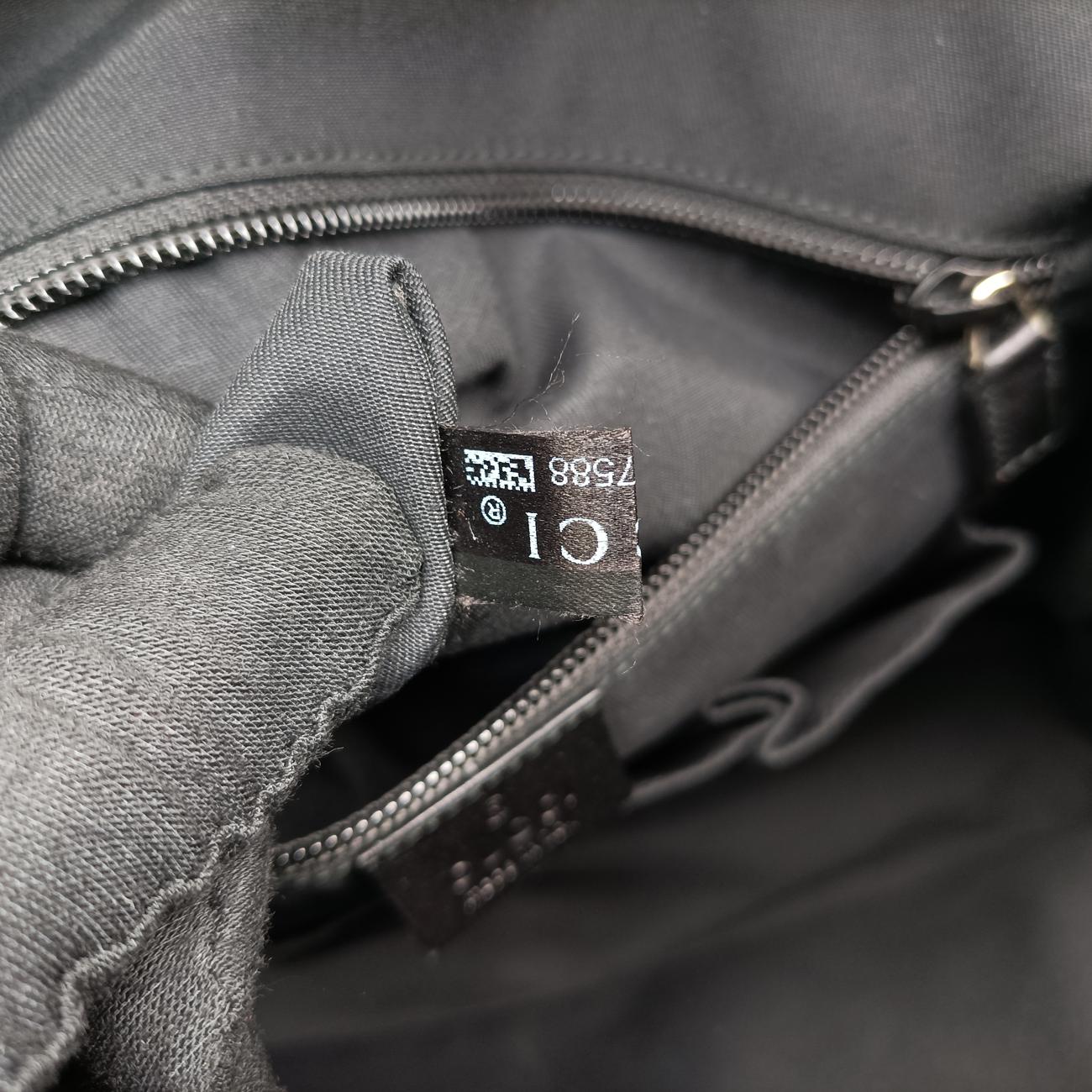 Pre-owned Gucci Guccissima Messenger Black Leather 223665 shoulderbag | stylenewstar