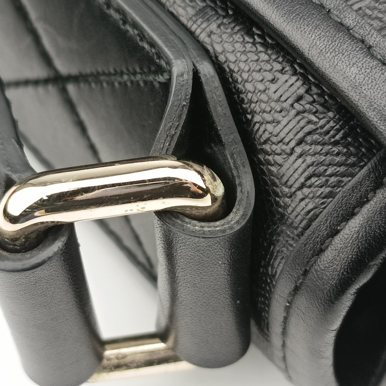 Pre-owned Gucci Guccissima Messenger Black Leather 223665 shoulderbag | stylenewstar