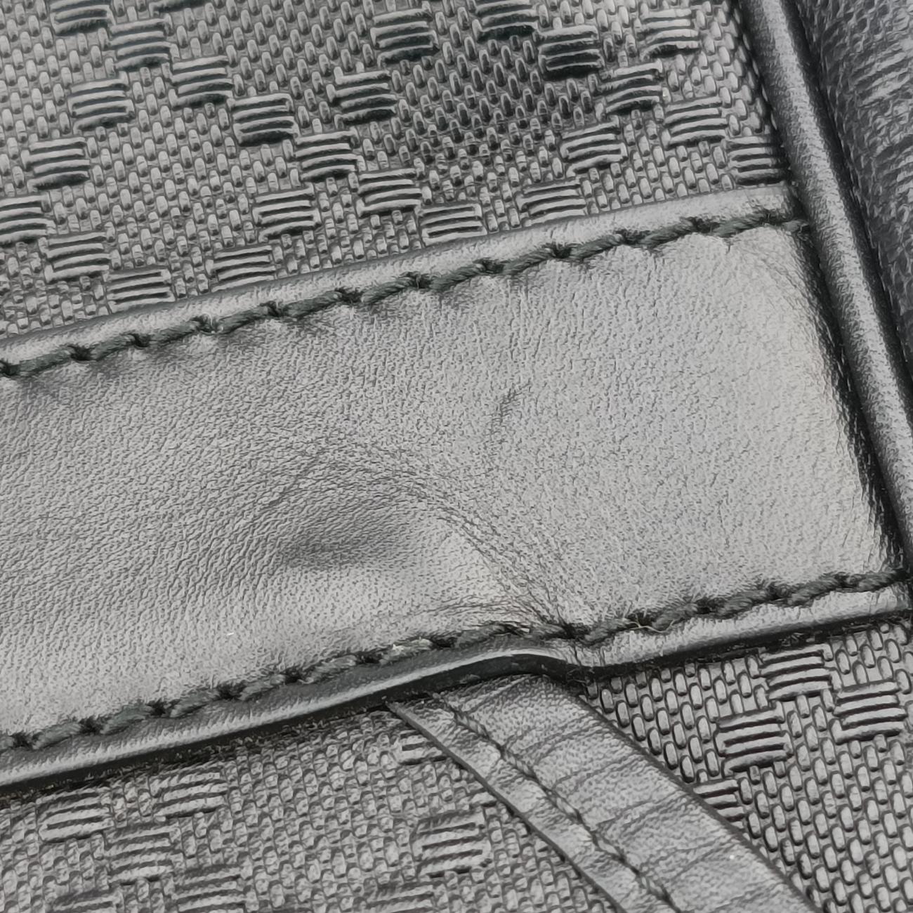 Pre-owned Gucci Guccissima Messenger Black Leather 223665 shoulderbag | stylenewstar