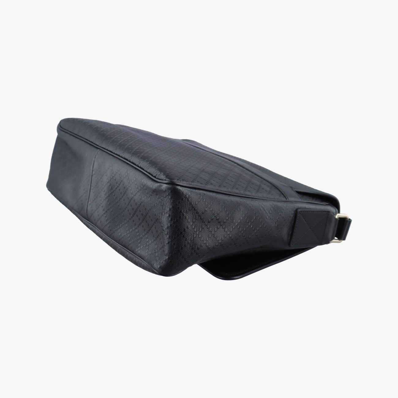 Pre-owned Gucci Guccissima Messenger Black Leather 223665 shoulderbag | stylenewstar