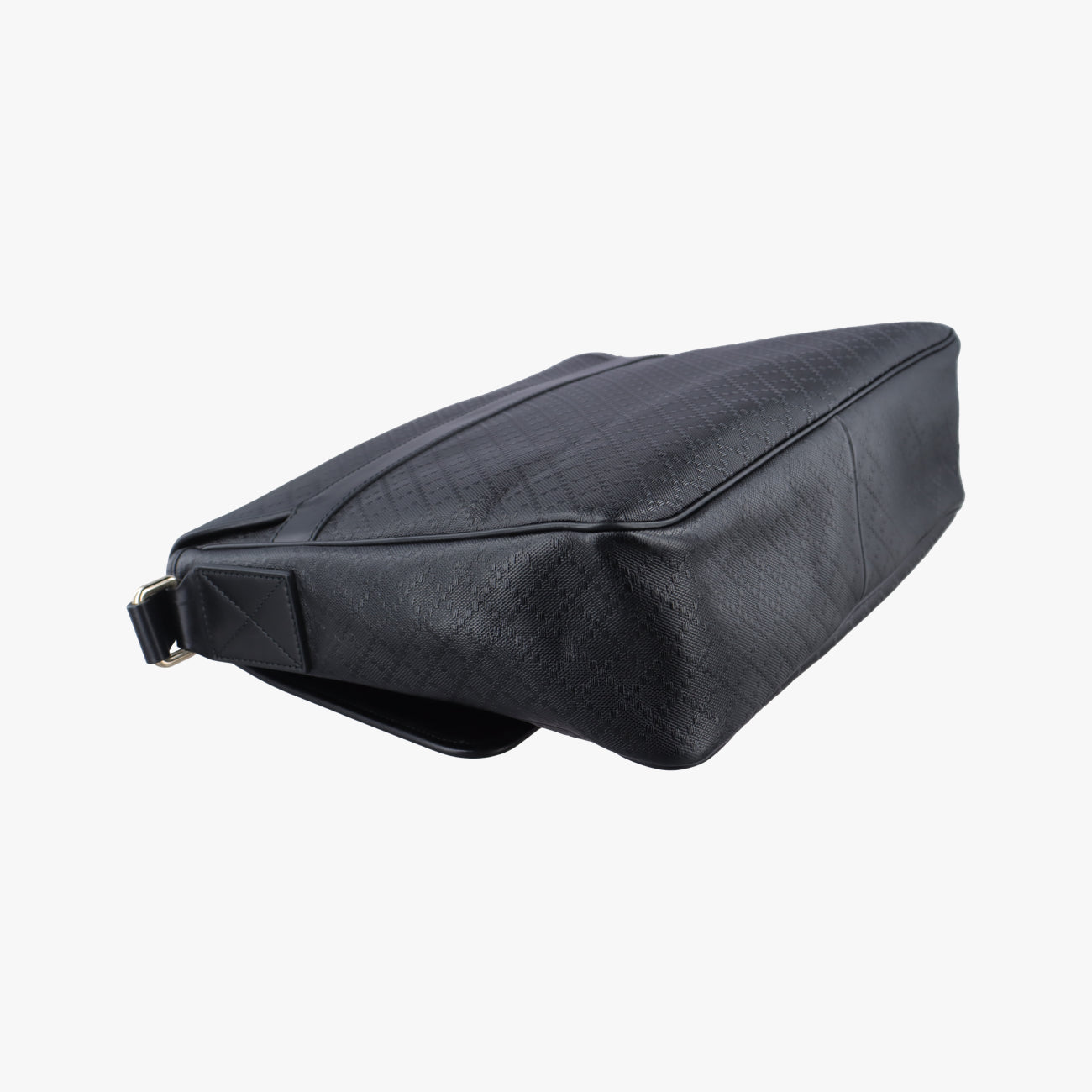 Pre-owned Gucci Guccissima Messenger Black Leather 223665 shoulderbag | stylenewstar