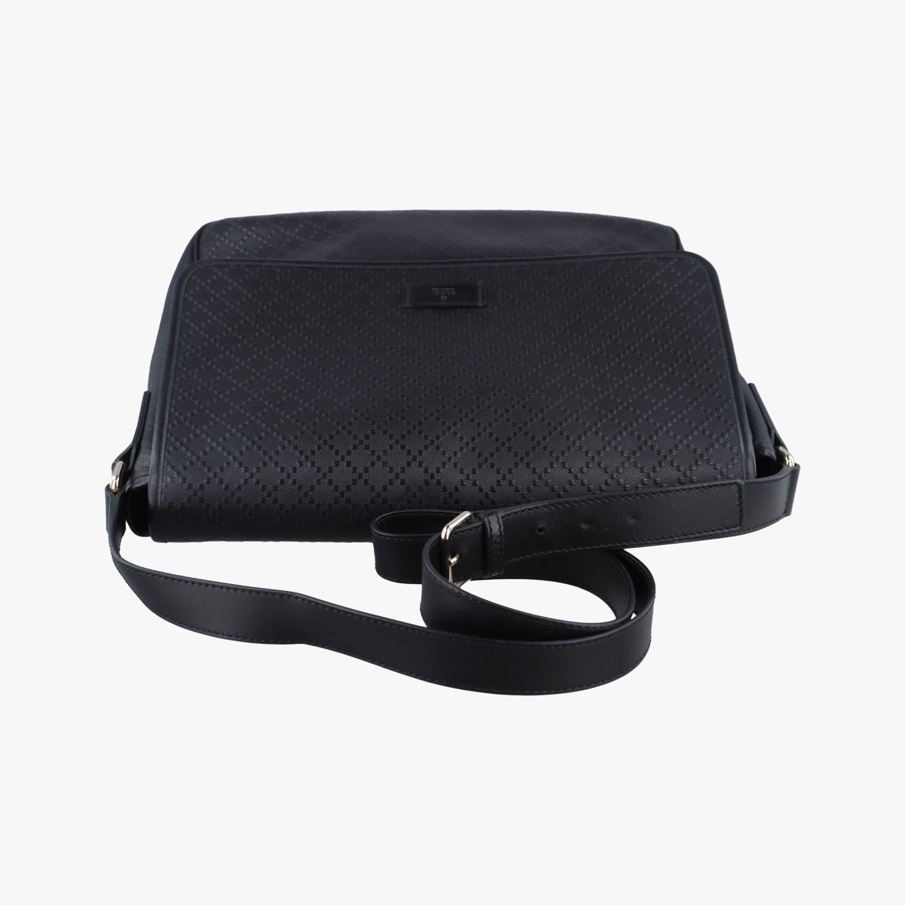 Pre-owned Gucci Guccissima Messenger Black Leather 223665 shoulderbag | stylenewstar