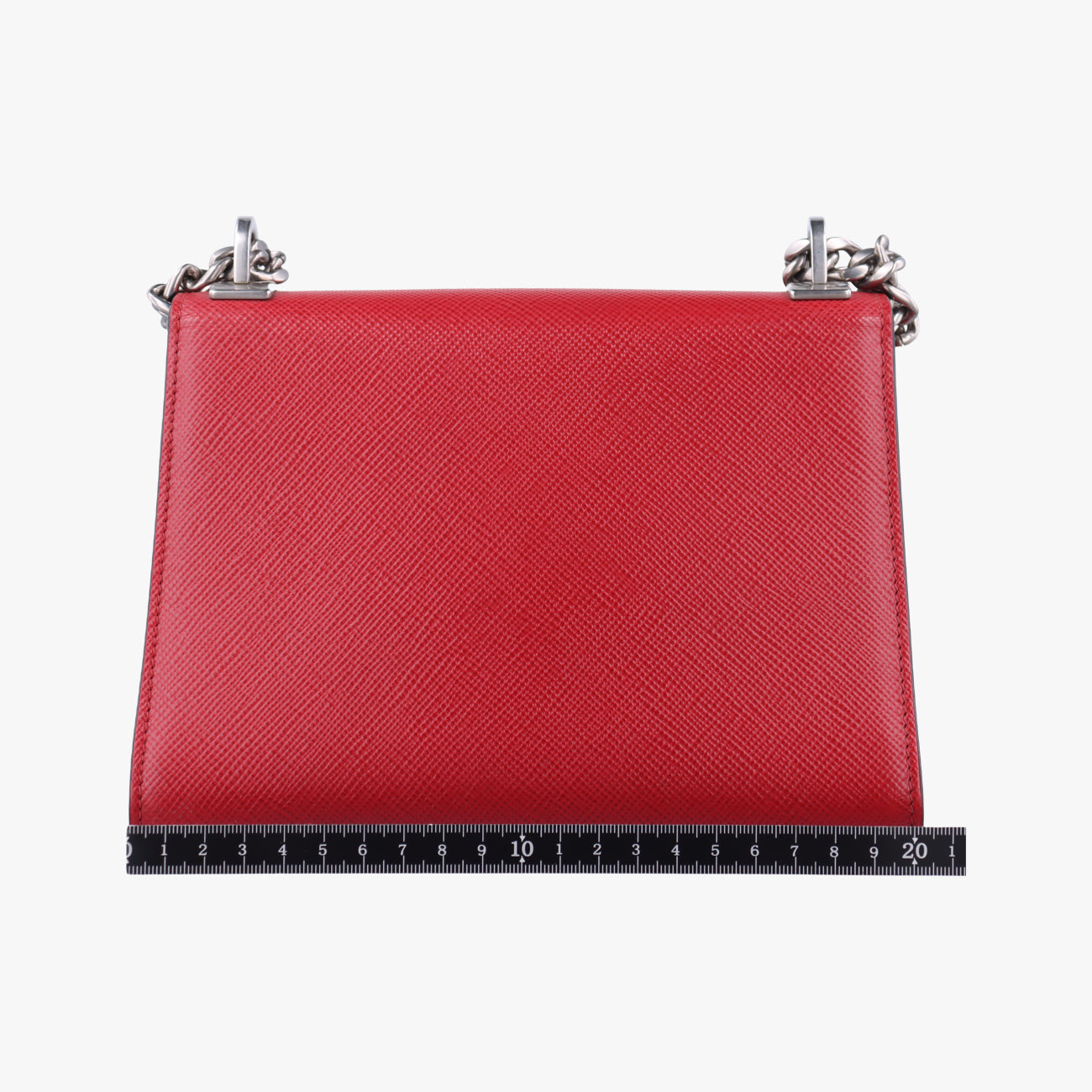 Pre-owned Prada Triangle Logo Red SAFFIANO Leather  shoulderbag | stylenewstar
