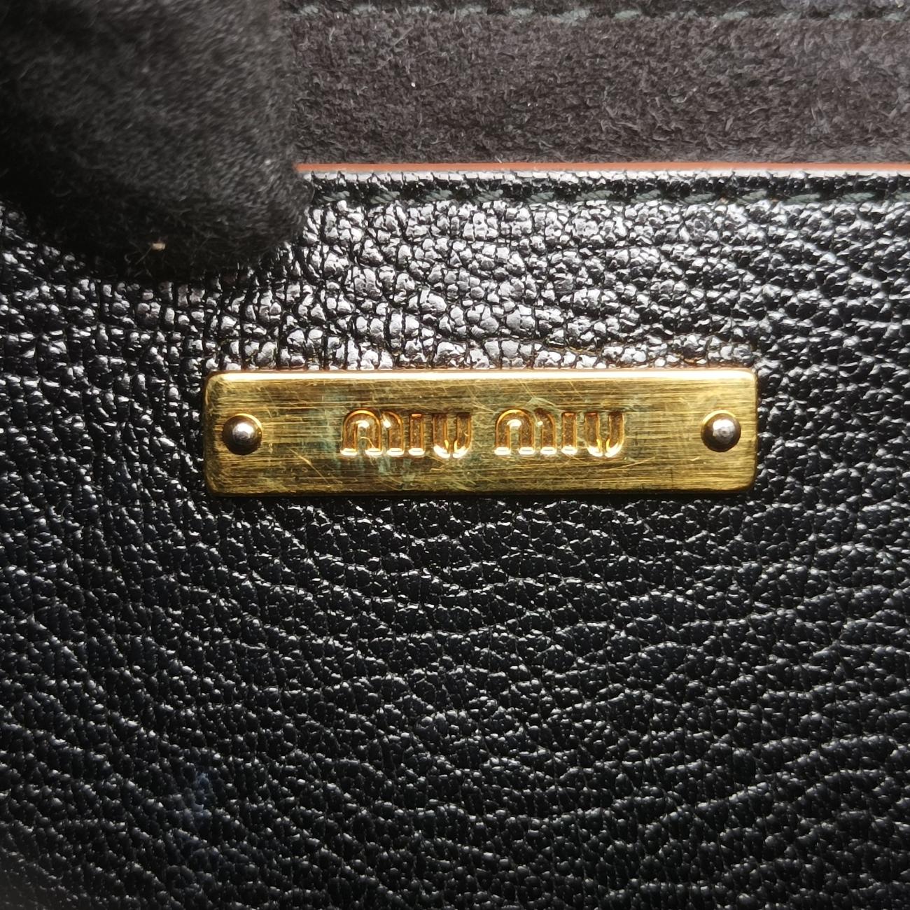 Pre-owned Miu Miu Madras Lady Buckle Flap Black×multicolor Leather  shoulderbag | stylenewstar