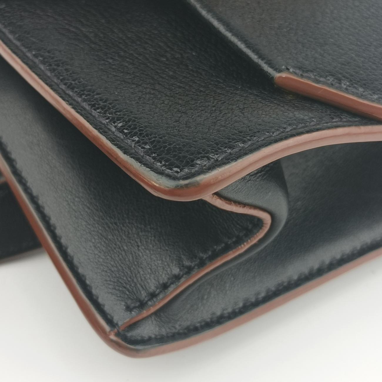 Pre-owned Miu Miu Madras Lady Buckle Flap Black×multicolor Leather  shoulderbag | stylenewstar