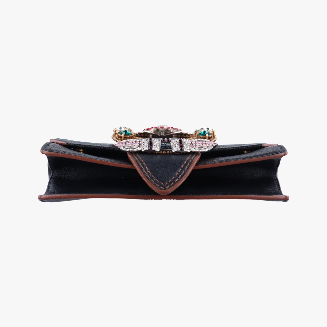 Pre-owned Miu Miu Madras Lady Buckle Flap Black×multicolor Leather  shoulderbag | stylenewstar