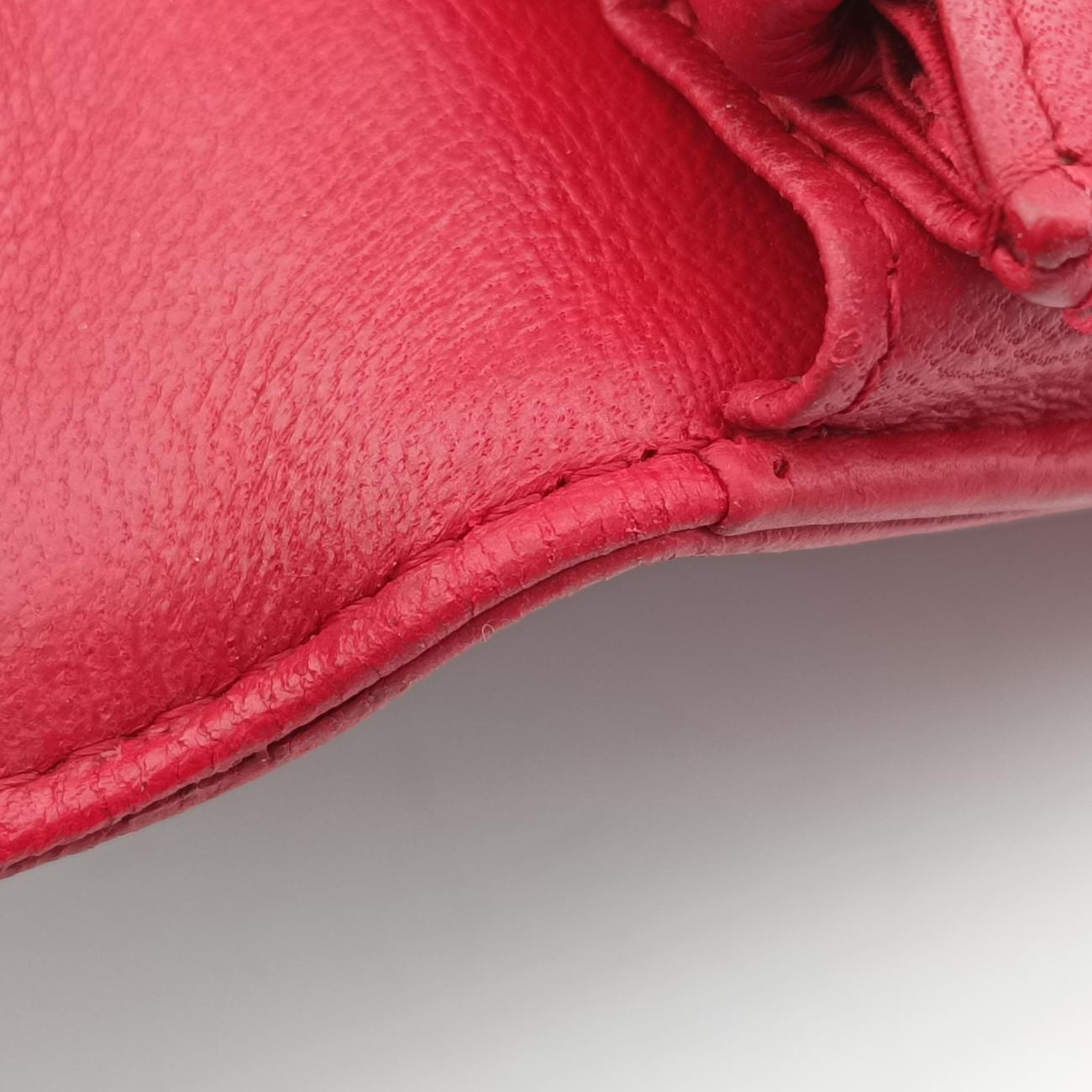 Pre-owned Chanel camellia Red lambskin A47421 shoulderbag | stylenewstar