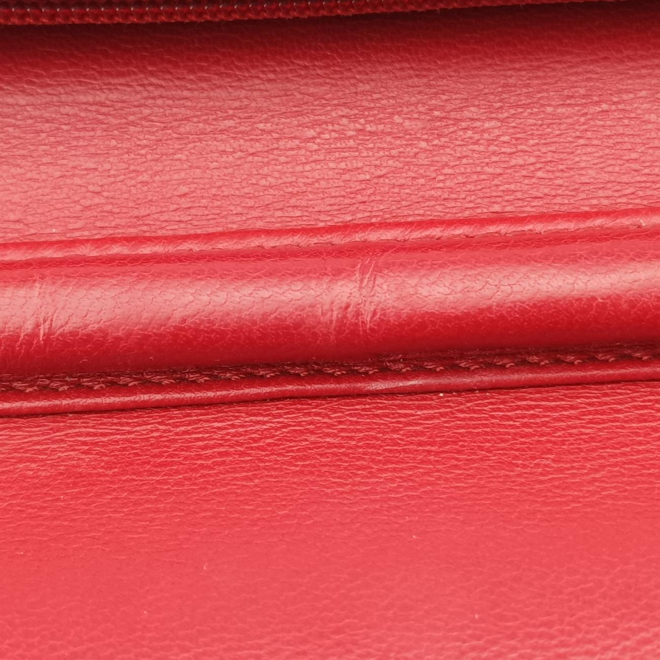 Pre-owned Chanel camellia Red lambskin A47421 shoulderbag | stylenewstar