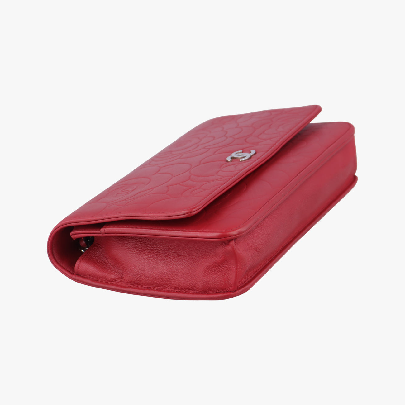 Pre-owned Chanel camellia Red lambskin A47421 shoulderbag | stylenewstar