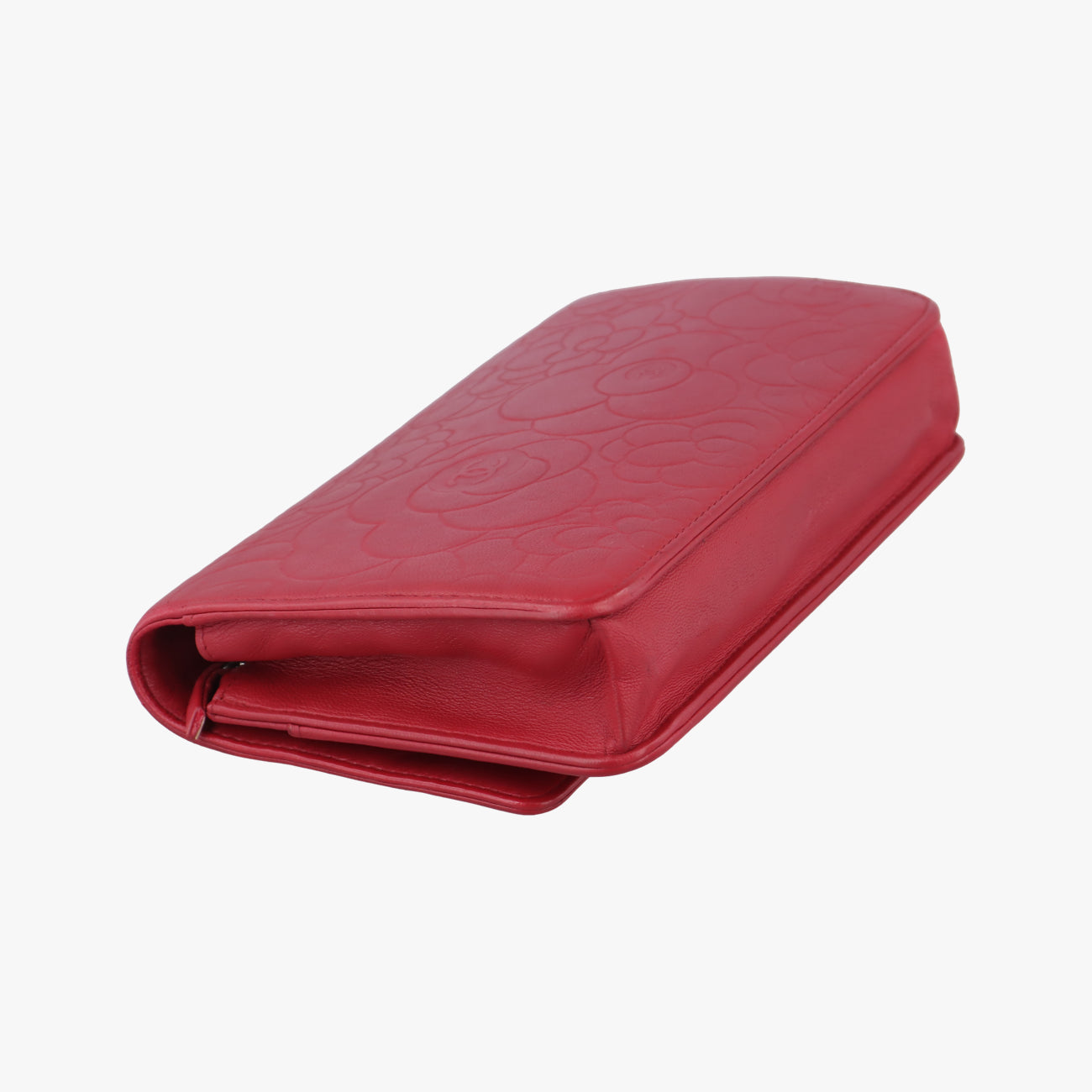 Pre-owned Chanel camellia Red lambskin A47421 shoulderbag | stylenewstar