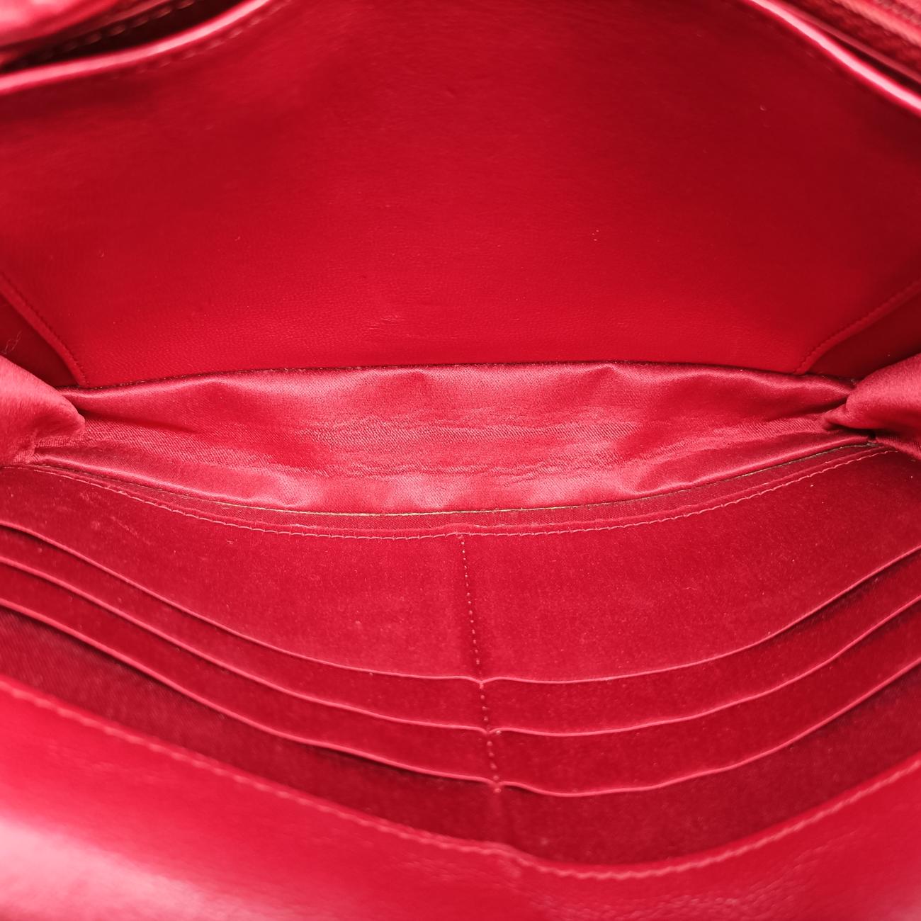 Pre-owned Chanel camellia Red lambskin A47421 shoulderbag | stylenewstar