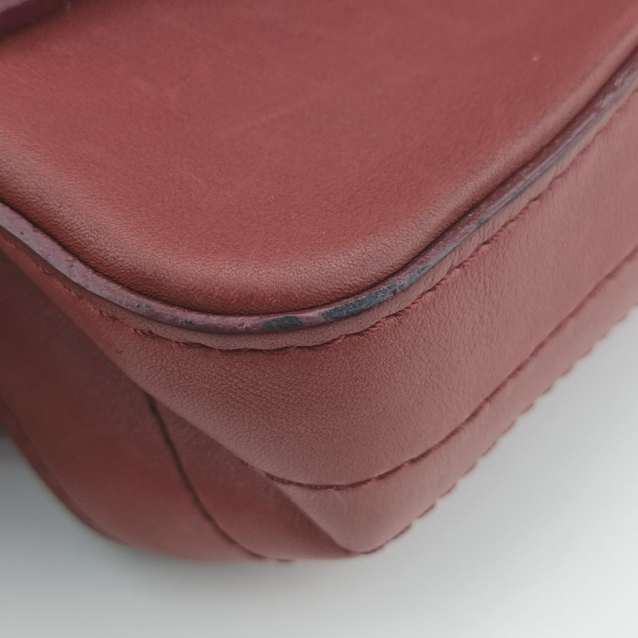 Pre-owned Chanel 2.55 Classic Double Reissue Flap Burgundy Leather A37586 shoulderbag | stylenewstar