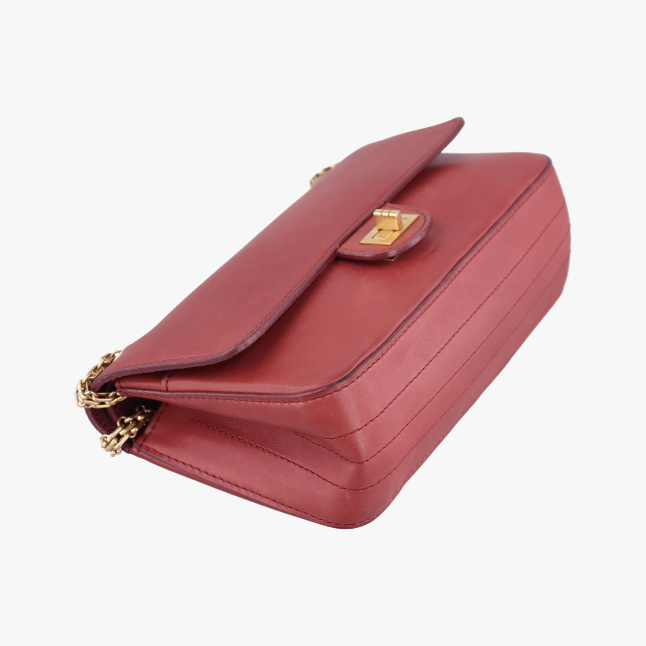 Pre-owned Chanel 2.55 Classic Double Reissue Flap Burgundy Leather A37586 shoulderbag | stylenewstar