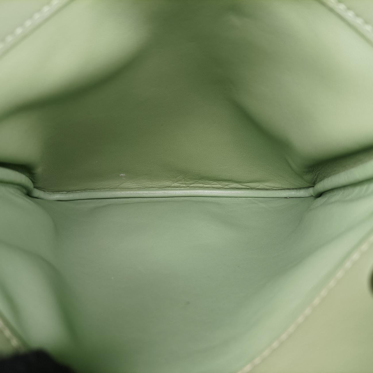 Pre-owned Hermes Sac Aline mini Green lambskin  shoulderbag | stylenewstar