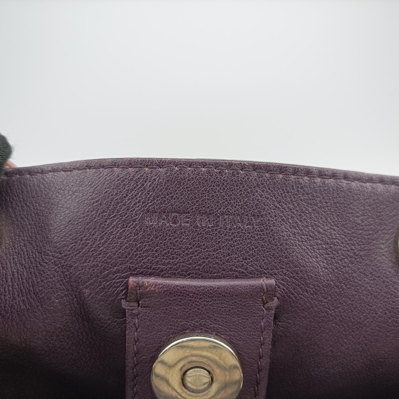Pre-owned Christian Dior Diorissimo Brown × Purple Leather  shoulderbag | stylenewstar