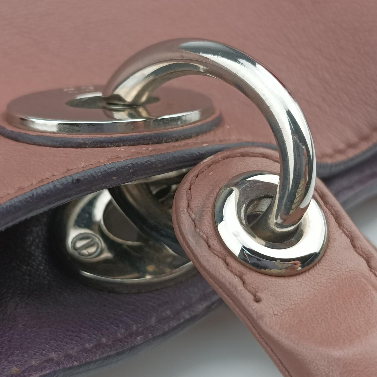 Pre-owned Christian Dior Diorissimo Brown × Purple Leather  shoulderbag | stylenewstar