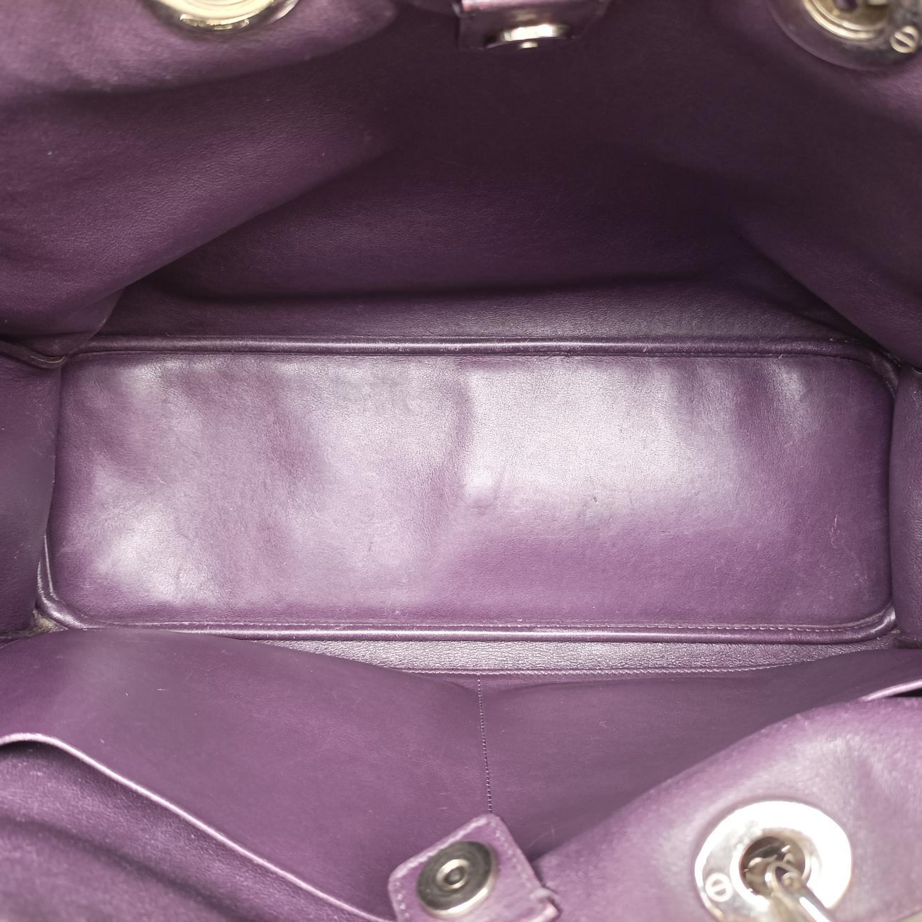 Pre-owned Christian Dior Diorissimo Brown × Purple Leather  shoulderbag | stylenewstar