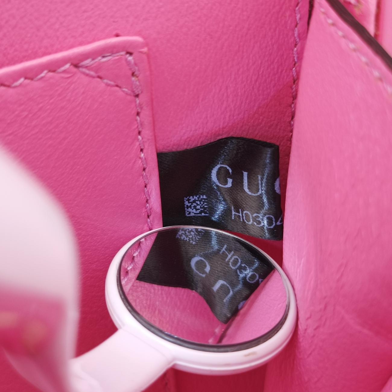 Pre-owned Gucci Sylvie 1969 Acrylic Mini Hand Pink Acrylic 589482 shoulderbag | stylenewstar