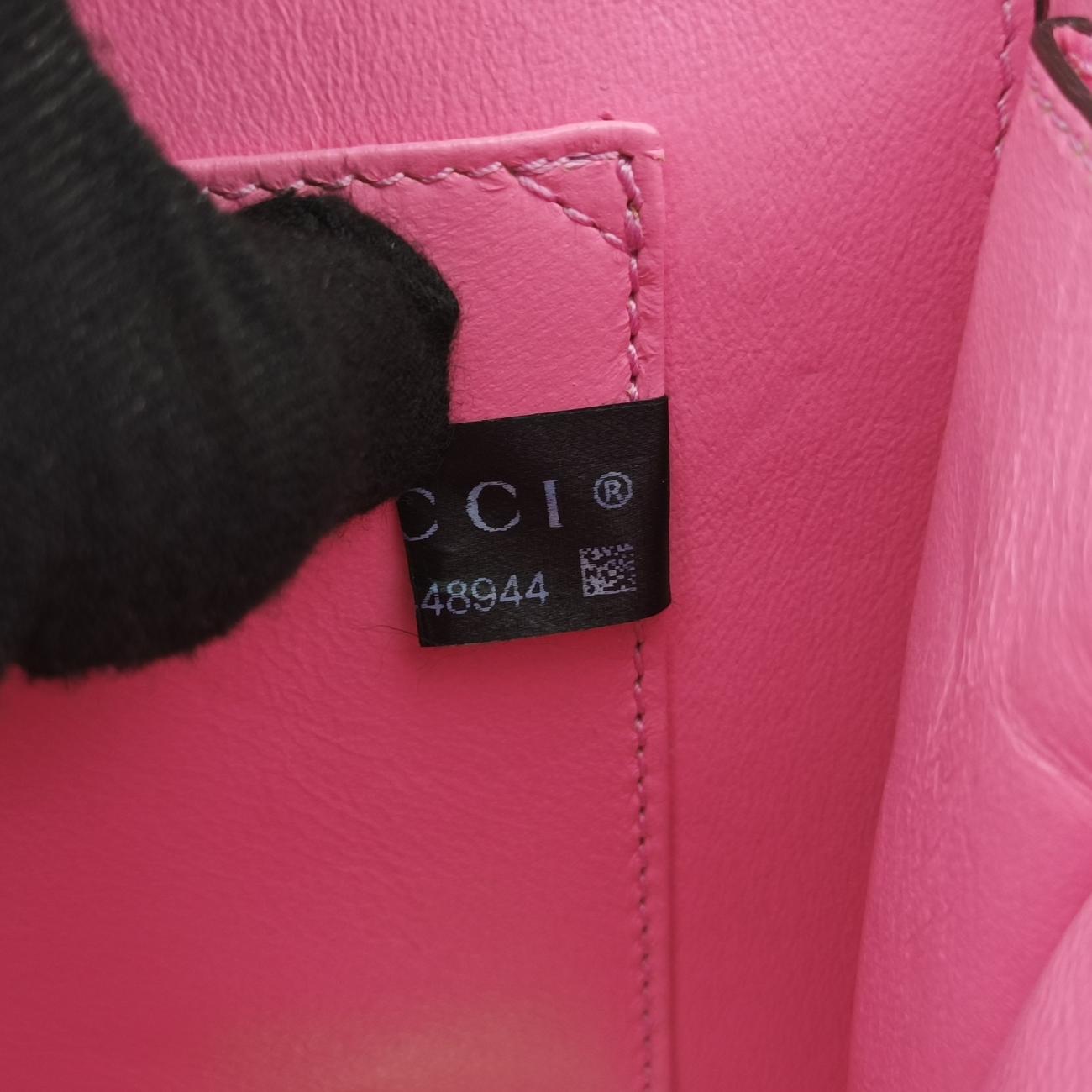 Pre-owned Gucci Sylvie 1969 Acrylic Mini Hand Pink Acrylic 589482 shoulderbag | stylenewstar