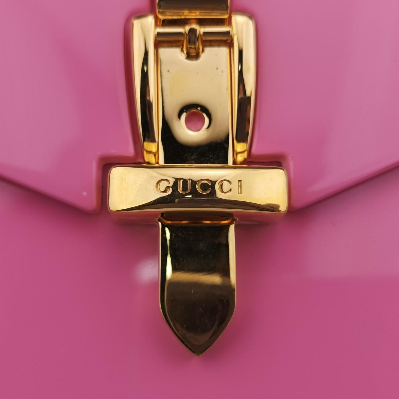 Pre-owned Gucci Sylvie 1969 Acrylic Mini Hand Pink Acrylic 589482 shoulderbag | stylenewstar