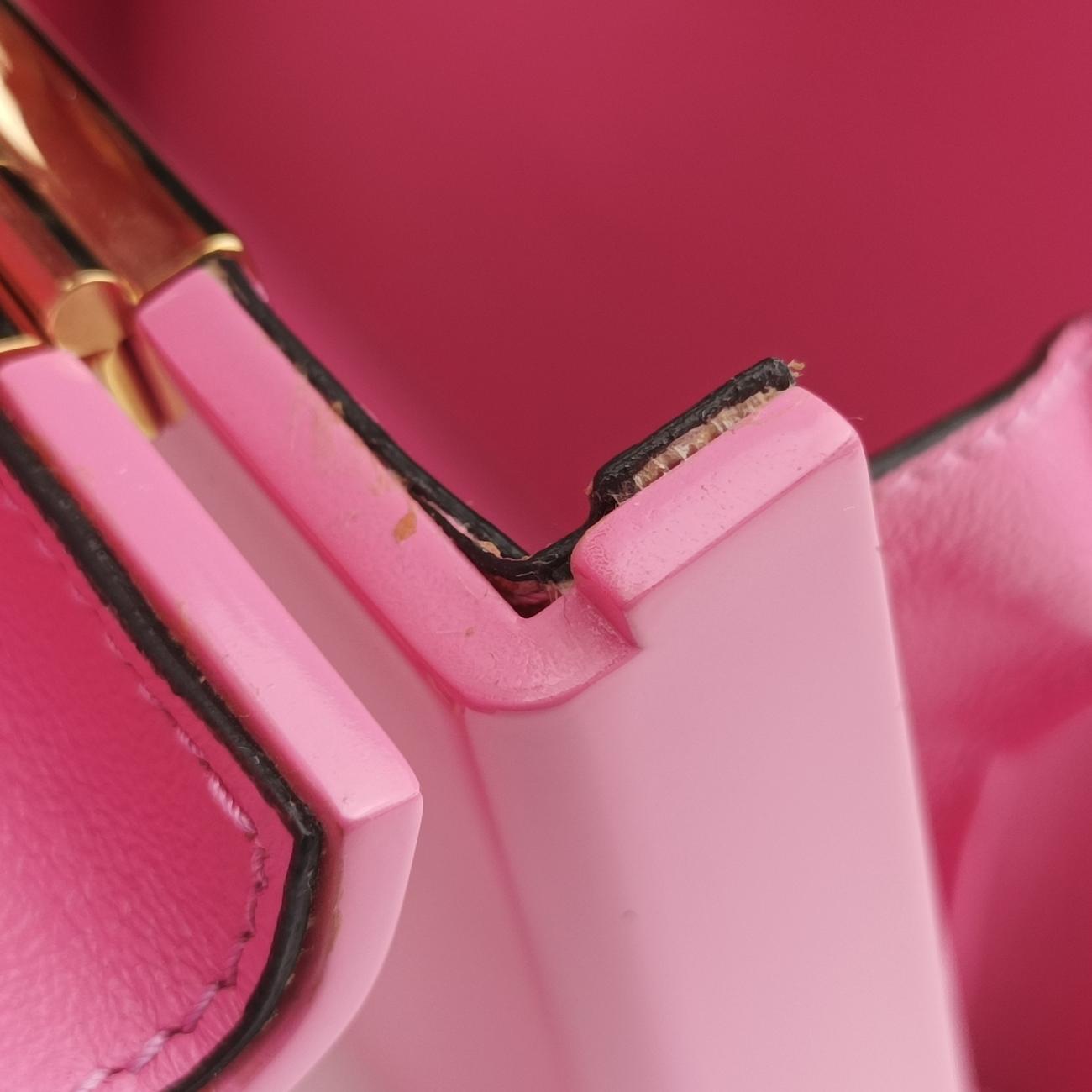 Pre-owned Gucci Sylvie 1969 Acrylic Mini Hand Pink Acrylic 589482 shoulderbag | stylenewstar