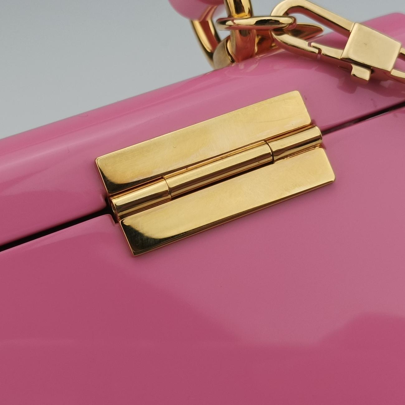 Pre-owned Gucci Sylvie 1969 Acrylic Mini Hand Pink Acrylic 589482 shoulderbag | stylenewstar