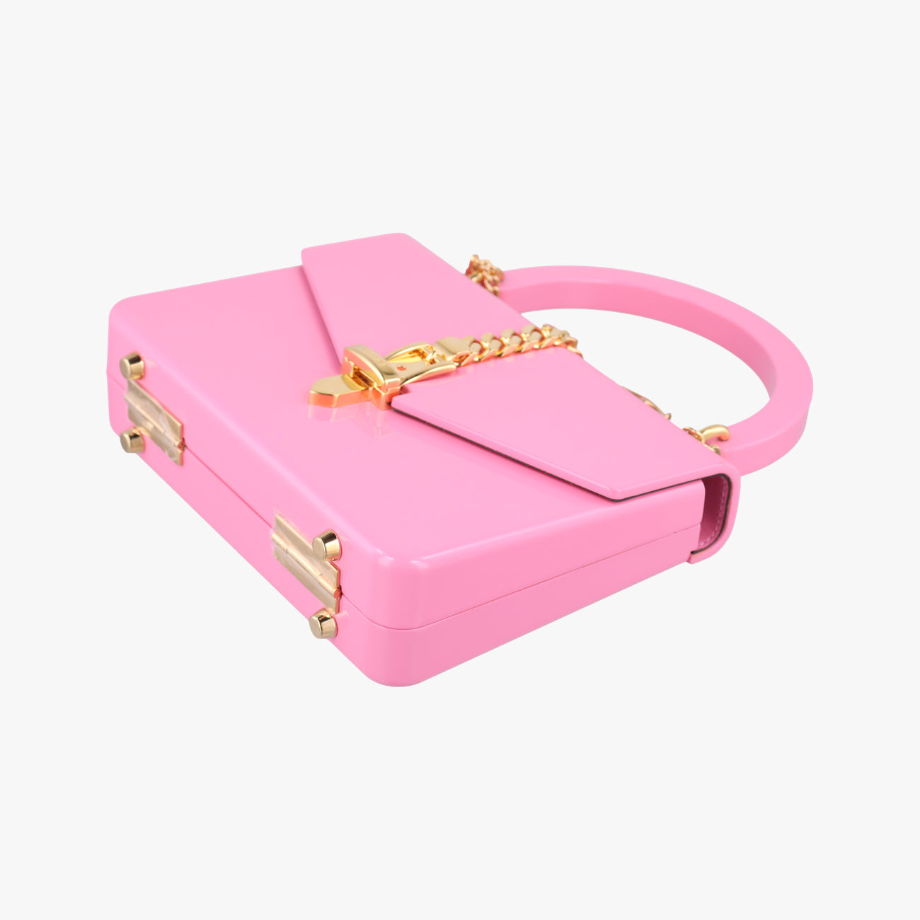 Pre-owned Gucci Sylvie 1969 Acrylic Mini Hand Pink Acrylic 589482 shoulderbag | stylenewstar