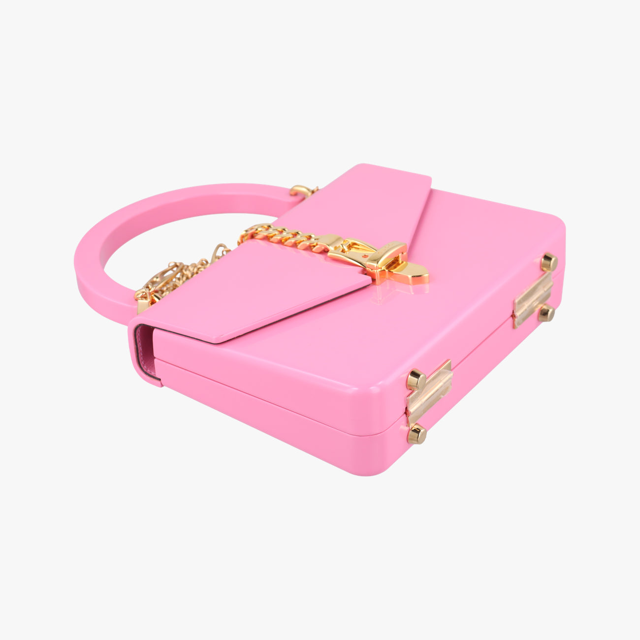Pre-owned Gucci Sylvie 1969 Acrylic Mini Hand Pink Acrylic 589482 shoulderbag | stylenewstar