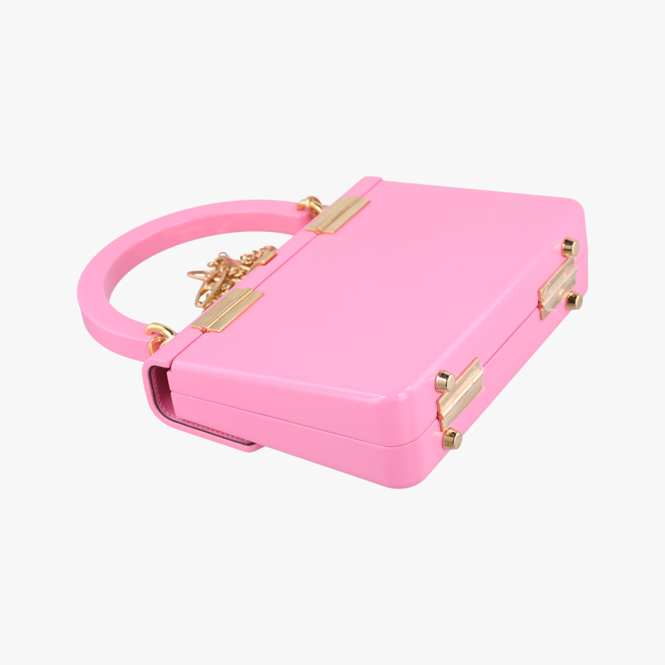 Pre-owned Gucci Sylvie 1969 Acrylic Mini Hand Pink Acrylic 589482 shoulderbag | stylenewstar